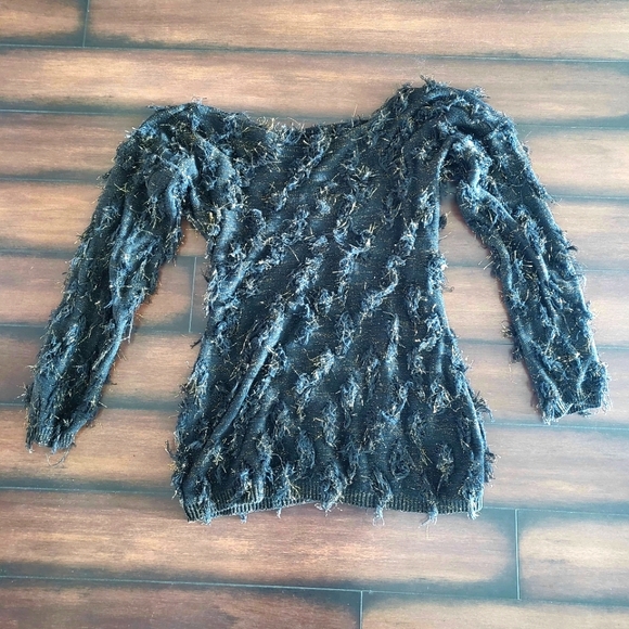 Distressed Off Shoulder Sweater - Picture 3 of 4